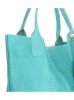 Bőr táska shopper bag Genuine Leather türkizkék 777
